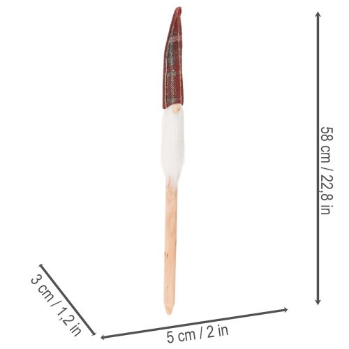 Karácsonyi manó díszes karók, Mikulás filckalapban, 58cm, 6 darab | Floristik24.hu