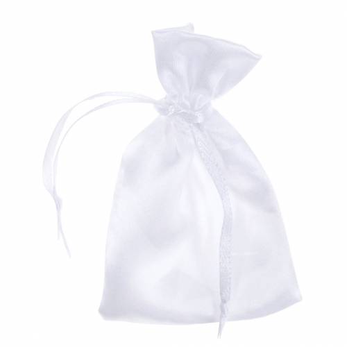 tételeket Szatén táska fehér 6,5 × 10cm 10db