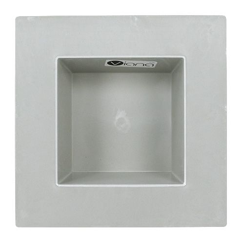 Floristik24 Tál négyzetes szürke 20cm x 20cm, 1db