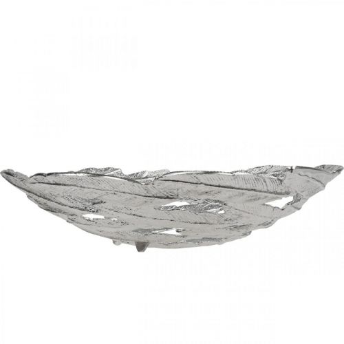 tételeket Dekoratív tál ezüst fém tál toll Ø37cm H9cm