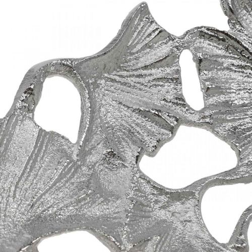 tételeket Dekoratív tál ezüst Ginkgo tál fém Ø43cm M11cm