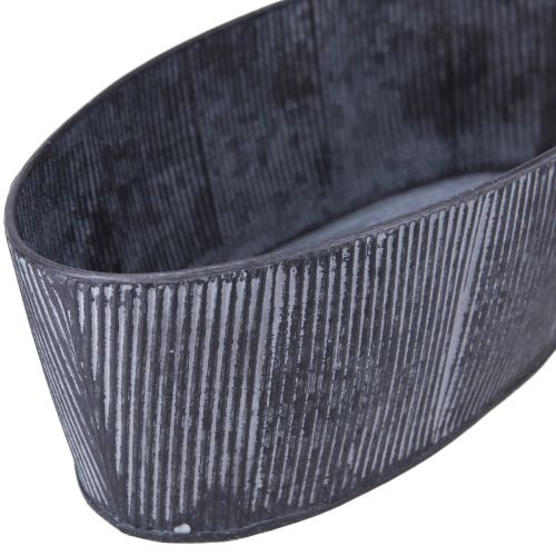 tételeket Tál ovális fém fekete szürke Vintage 32,5/37 cm 2 db-os készlet