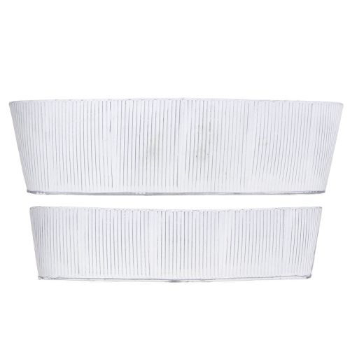 tételeket Ovális fémtál fehér ezüst színben 32,5cm/37cm 2 db-os készlet