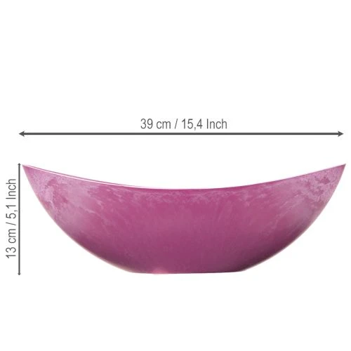 Műanyag tál, rózsaszín, 39cm x 13cm, M13cm | Floristik24.hu