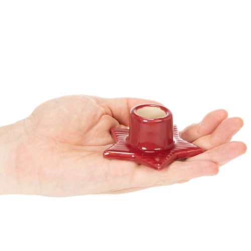 Csillag alakú gyertyatartó kúpos gyertyákhoz, adventi és karácsonyi, 8 cm, 2 darab | Floristik24.hu