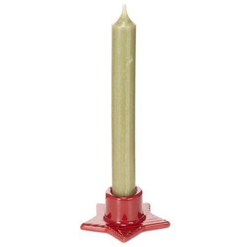 Csillag alakú gyertyatartó kúpos gyertyákhoz, adventi és karácsonyi, 8 cm, 2 darab | Floristik24.hu