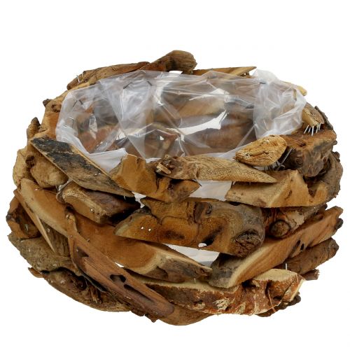 Floristik24 Tál fa natúr darabok Ø32cm H16cm