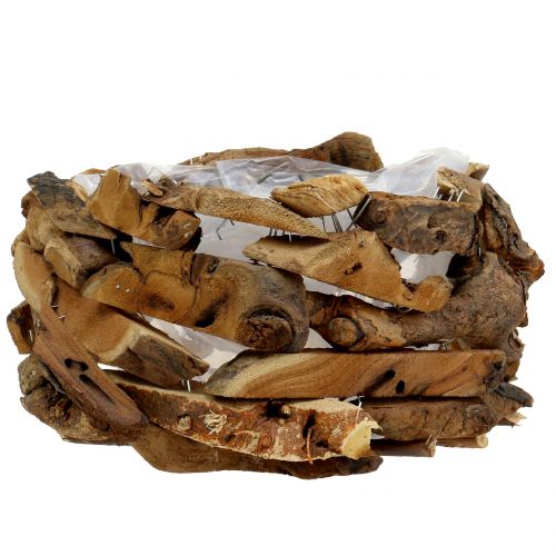 Floristik24 Tál fa natúr darabok Ø32cm H16cm