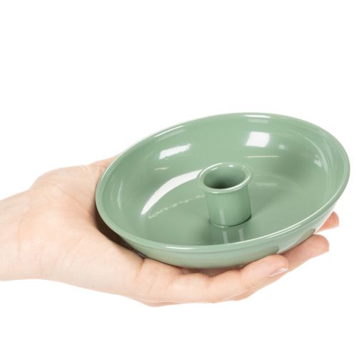 Zöld fém gyertyatartó, dekoratív, kúpos gyertyákhoz, 13 cm | Floristik24.hu