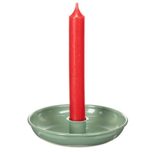 Zöld fém gyertyatartó, dekoratív, kúpos gyertyákhoz, 13 cm | Floristik24.hu