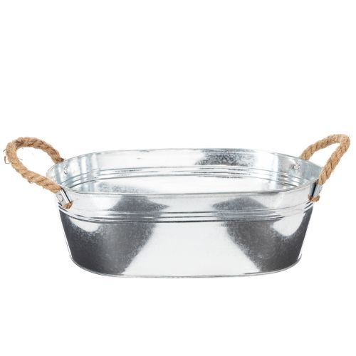 Ovális tál 35cm x 21.5cm M11.5cm, fényes cink vétel | Floristik24.hu