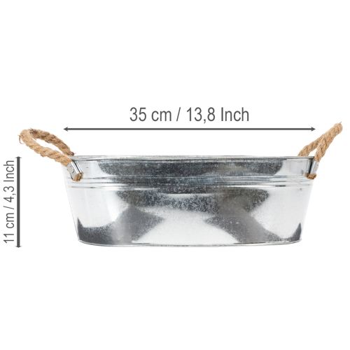 Ovális tál 35cm x 21.5cm M11.5cm, fényes cink | Floristik24.hu