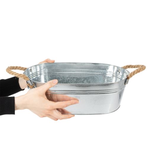 Ovális tál 35cm x 21.5cm M11.5cm, fényes cink | Floristik24.hu