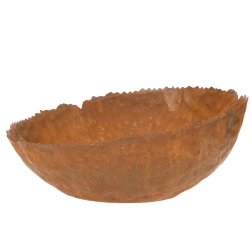 Kerek fémtál rozsdahatású texturált felülettel, 20 cm | Floristik24.hu