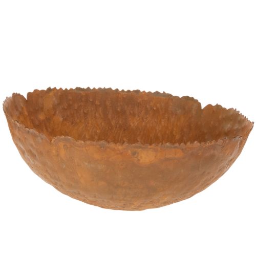 Kerek fémtál rozsdahatású texturált felülettel, 20 cm | Floristik24.hu