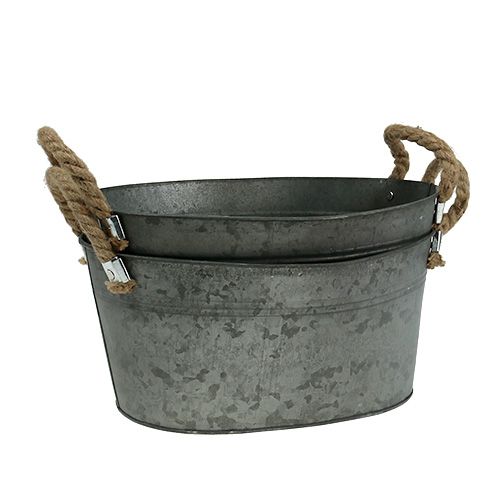 Floristik24 Tál antik ovális 28 x 17cm H12cm 2db