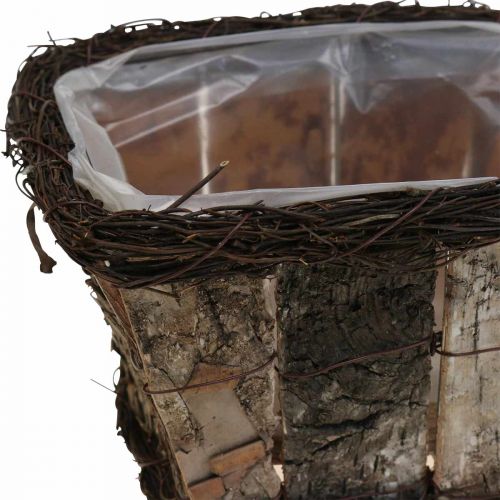 tételeket Növénytál téglalap alakú nyírfa kéreg szőlő 36x18x14cm