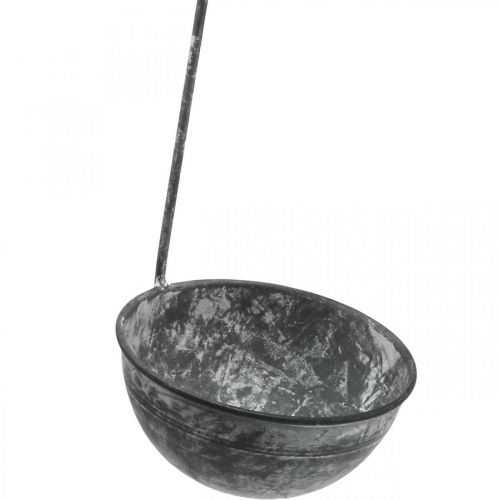 Floristik24 Fém díszsimító, dísztál akasztáshoz Szürke Ø13cm