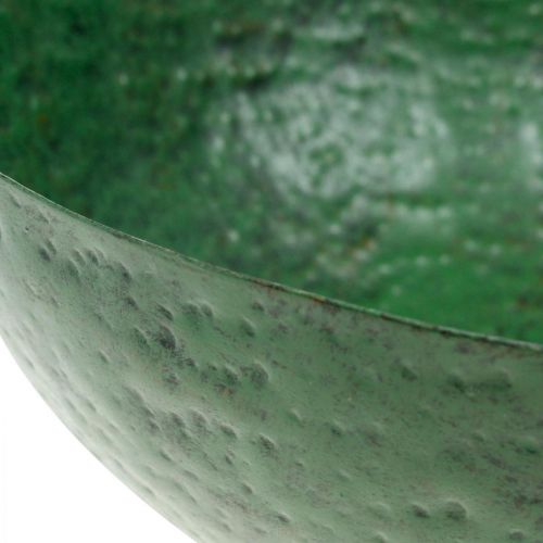 Floristik24 Dekoratív tál vintage zöld fém ültetőtál Ø31cm