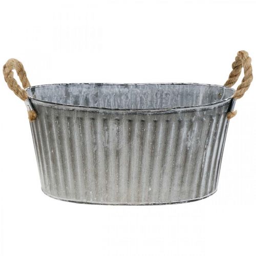 Floristik24 Ültetőtál, füles virágtál, fém ültető 30,5cm