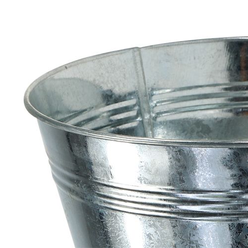 Floristik24 Fém tál kerek fényes ezüst Ø22cm H9,5cm 6db