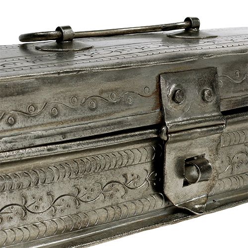 Floristik24 Ezüst doboz 23,5cm x 7,5cm H6,5cm