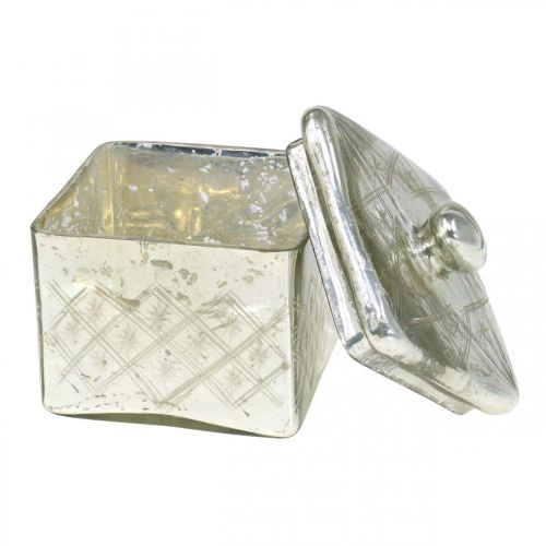 Floristik24 Üvegüveg fedővel kopott üvegdísz pezsgő 14×14×14,5 cm