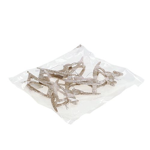 Floristik24 Hintaló 7,5cm arany csillámmal 6db