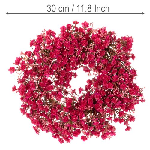 Művirág koszorú, rezgős dekoráció, 30cm | Floristik24.hu