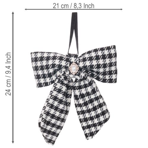 Textil masni brosssal és akasztóval, kockás, 24 cm, 2 darab | Floristik24.hu