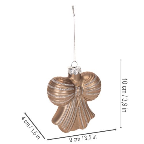 Üveg karácsonyfadíszek, masni akasztáshoz, 10 cm, 2 darab | Floristik24.hu