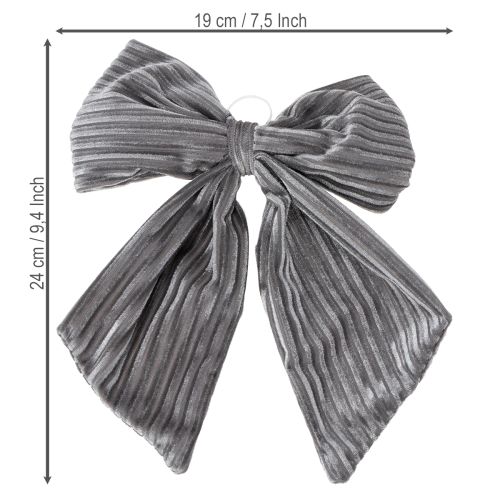Dekoratív függőmasni, karácsonyi masni, bársony, bordázott, 24 cm, 2 darab | Floristik24.hu