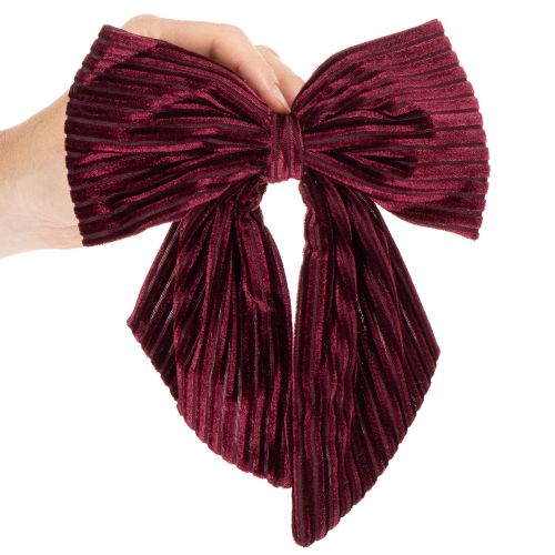 Piros bársony kordbársony masni karácsonyfadíszek felakasztására, 24 cm, 2 darab | Floristik24.hu