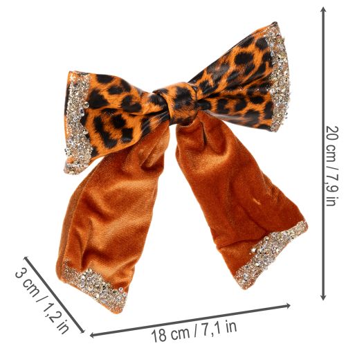Dekoratív masni állatmintás leopárd mintával 20cm 3db | Floristik24.hu