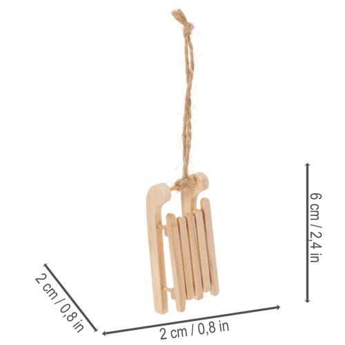 Dekoratív karácsonyfa szánkó, 6 cm, 6 darab | Floristik24.hu