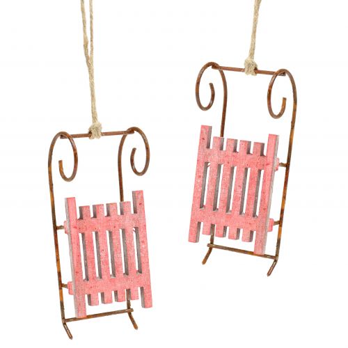 Floristik24 Szán piros, rozsda akasztható 11cm 6db