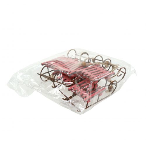 Floristik24 Szán piros, rozsda akasztható 11cm 6db