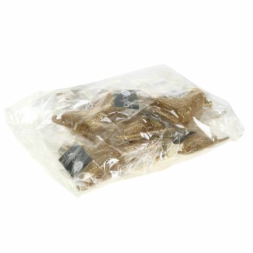 Floristik24 Karácsonyfadísz jégkorcsolya arany, csillogó 8cm 12db