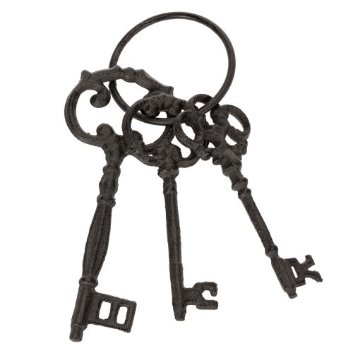 Dekoratív kulcstartó, antik kulcsdizájn, nosztalgikus lakberendezési kiegészítőként, 27 cm