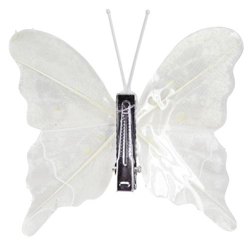 tételeket Pillangó dekoráció fehér színben kapcson 7,5cmx7cm 4 db