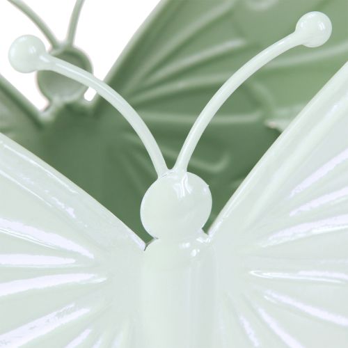 Floristik24 Butterfly fém virágcserép zöld 22,5/30 cm 2db-os készlet