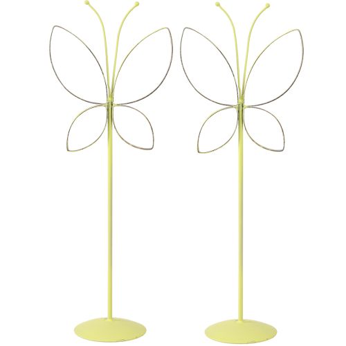 tételeket Pillangó fém dekoráció tavaszi zöld arany H35cm 2 db