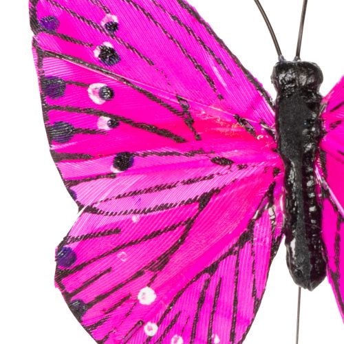 tételeket Dekoratív pillangók dróttal, színes asztaldíszekhez, 7 cm, 12 darab