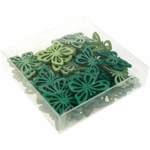 Floristik24 Szórt dekorációs pillangók, rugós, fából készült pillangók, asztali dekoráció szóráshoz 72 db