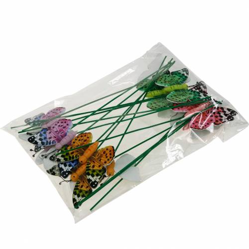 tételeket Dekoratív pillangó pálcikán virágdugó tavaszi dekoráció 16 db