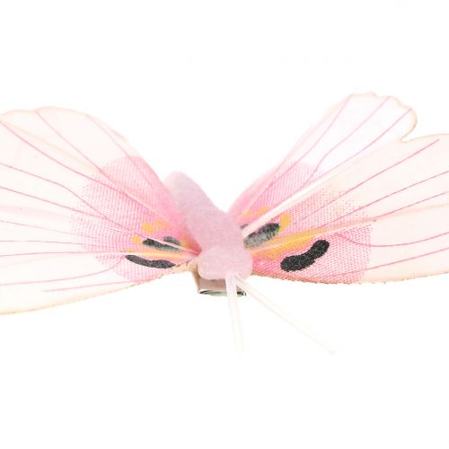 tételeket Csíptetős pillangó rózsaszín 8cm 8db