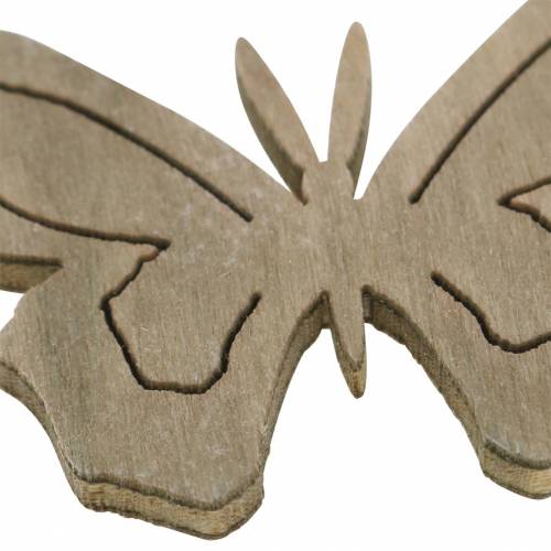 tételeket Butterfly Wood Fehér, Krém, Barna Válogatott 4cm 72db Asztali dekor rugó