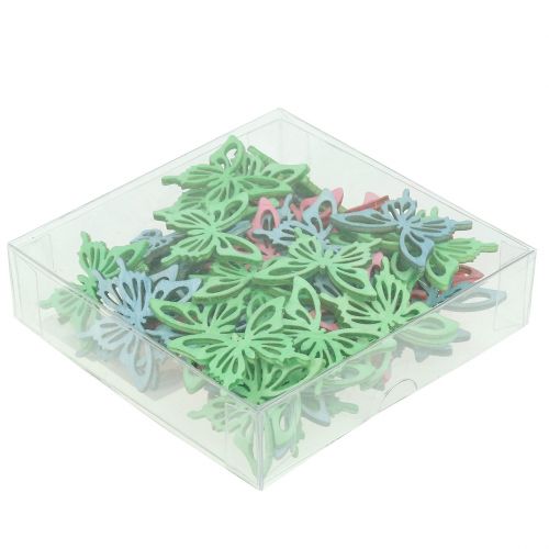 Floristik24 Butterflies Mix Wood Pink, Green, Blue 4cm 72 db