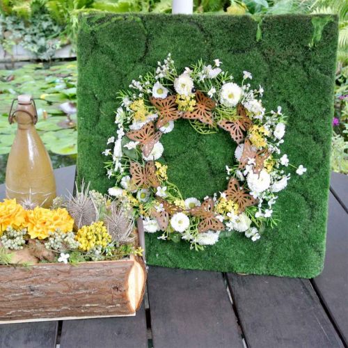 Floristik24 Pillangó dekoráció, akasztható tavaszi dekoráció, koszorúgyűrű, patina Ø30cm 2db