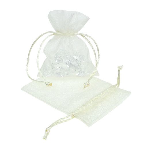 Floristik24 Organza krémből készült ékszertáska 12x9cm 10db